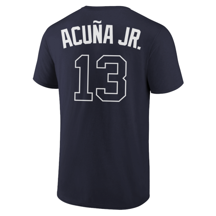 Ronald Acuna Jr. T-Shirt Atlanta Braves Player Name and Number Soft Jersey Tee