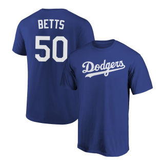 Mookie Betts T-Shirt Los Angeles Dodgers Player Name and Number Soft Jersey Tee