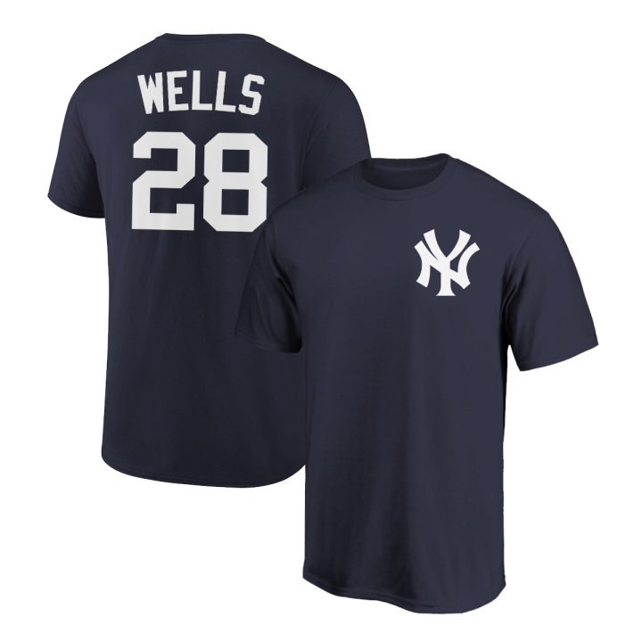 Austin Wells T-Shirt New York Yankees Player Name and Number Soft Jersey Tee