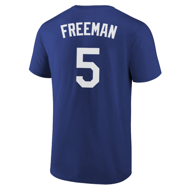 Freddie Freeman T-Shirt Los Angeles Dodgers Player Name and Number Soft Jersey Tee