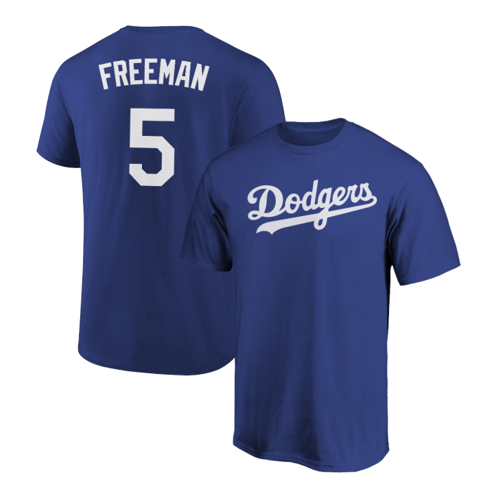 Freddie Freeman T-Shirt Los Angeles Dodgers Player Name and Number Soft Jersey Tee