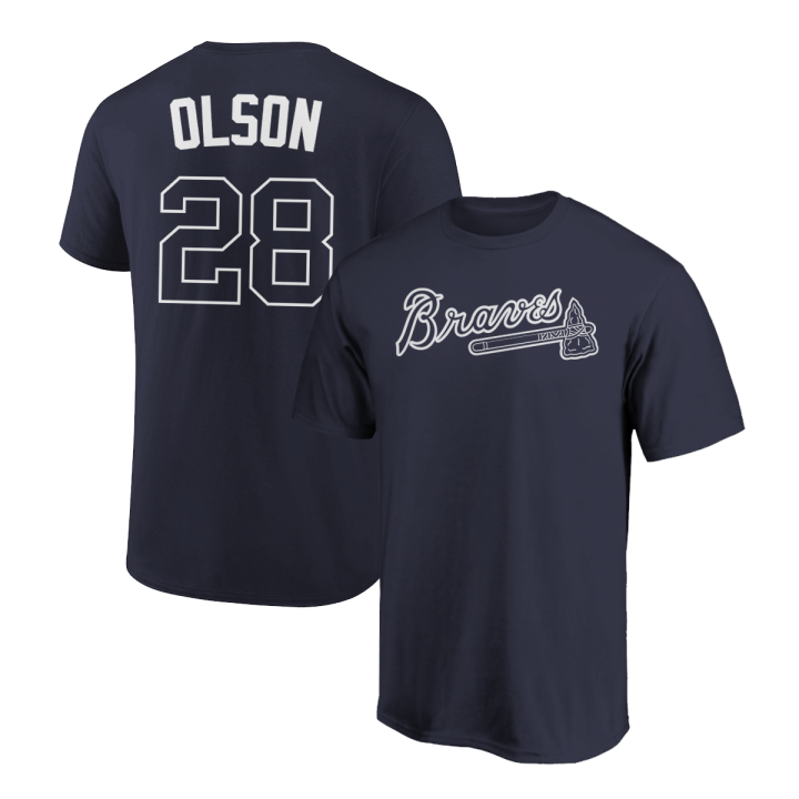 Matt Olson T-Shirt Atlanta Braves Player Name and Number Soft Jersey Tee