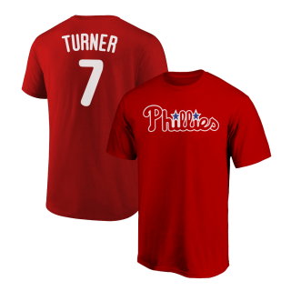 Trea Turner T-Shirt Philadelphia Phillies Player Name and Number Soft Jersey Tee