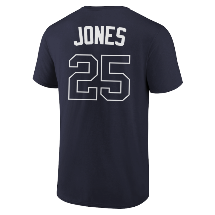 Andruw Jones T-Shirt Atlanta Braves Player Name and Number Soft Jersey Tee