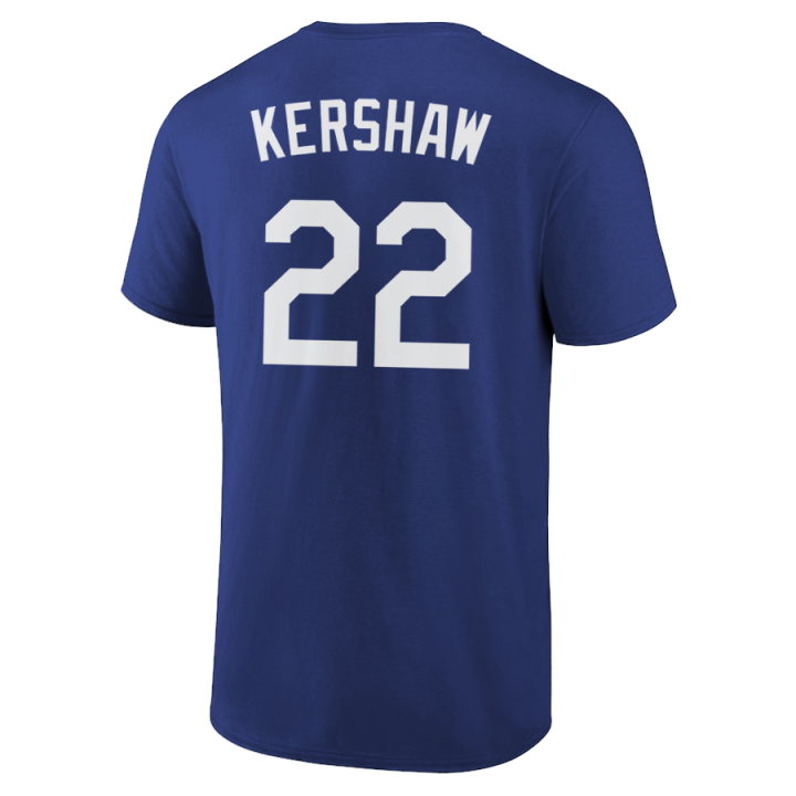 Clayton Kershaw T-Shirt Los Angeles Dodgers Player Name and Number Soft Jersey Tee