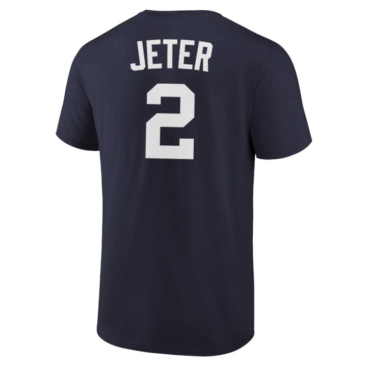 Derek Jeter T-Shirt New York Yankees Player Name and Number Soft Jersey Tee