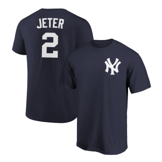 Derek Jeter T-Shirt New York Yankees Player Name and Number Soft Jersey Tee
