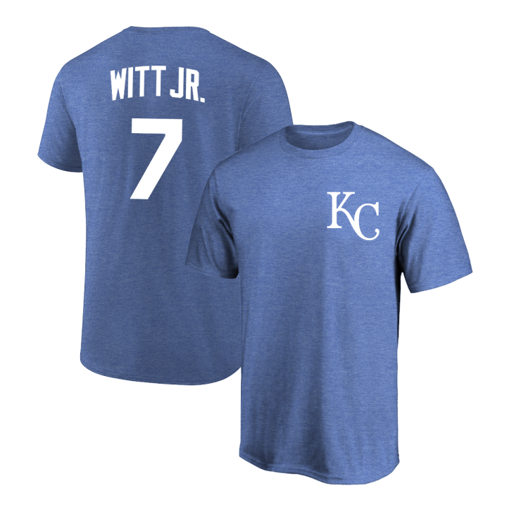Bobby Witt Jr. T-Shirt Kansas City Royals Player Name and Number Soft Jersey Tee