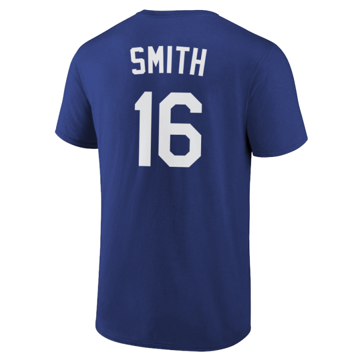 Will Smith T-Shirt Los Angeles Dodgers Player Name and Number Soft Jersey Tee