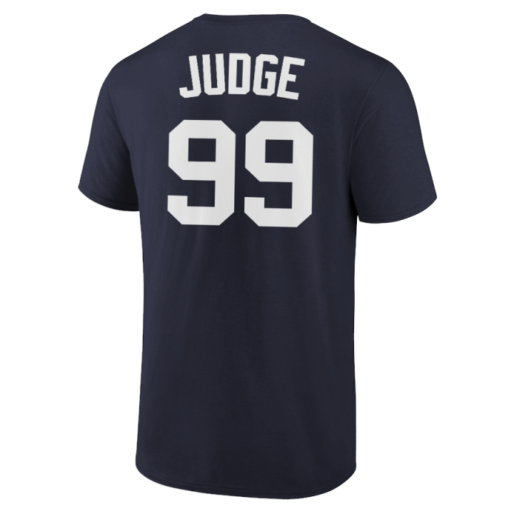 Aaron Judge T-Shirt New York Yankees Player Name and Number Soft Jersey Tee