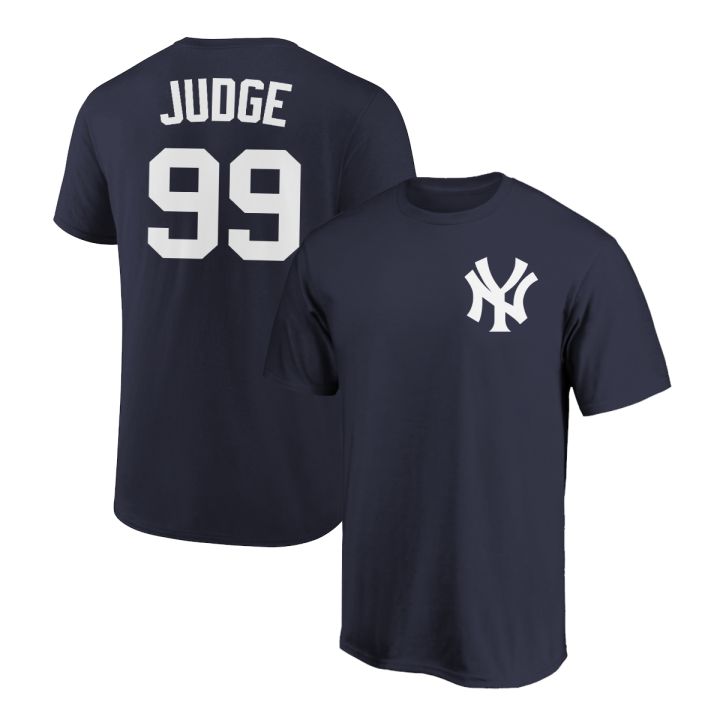 Aaron Judge T-Shirt New York Yankees Player Name and Number Soft Jersey Tee