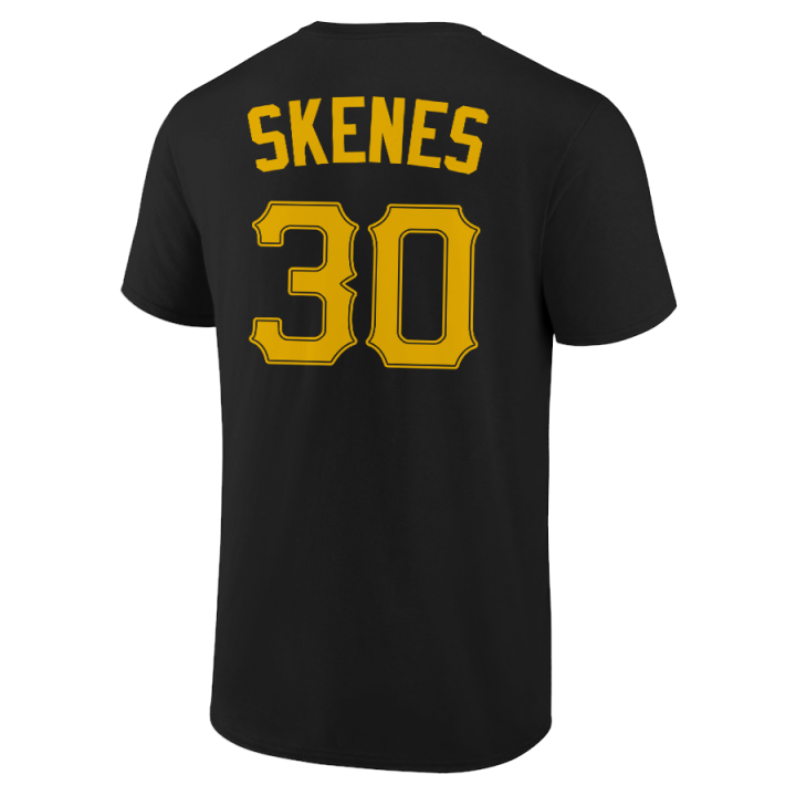 Paul Skenes T-Shirt Pittsburgh Pirates Player Name and Number Soft Jersey Tee