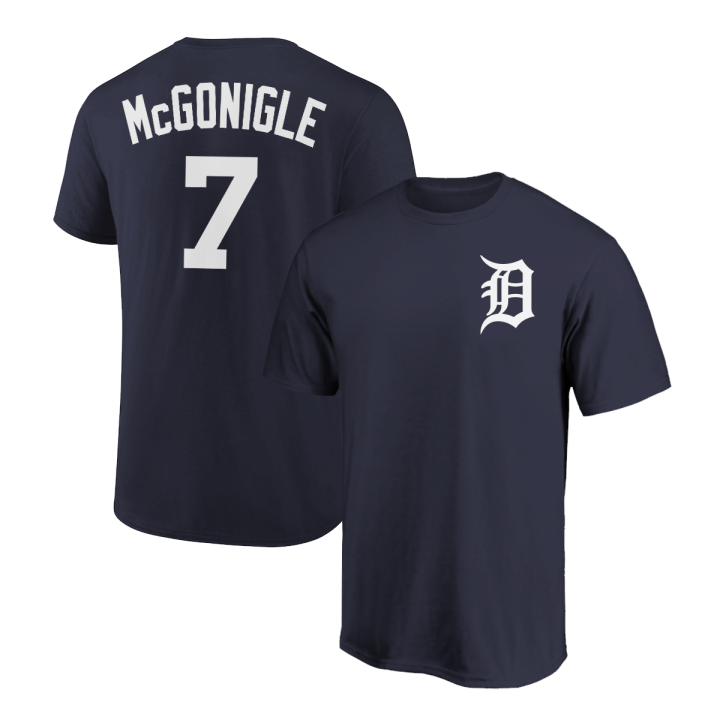 Kevin McGonigle T-Shirt Detroit Tigers Player Name and Number Soft Jersey Tee