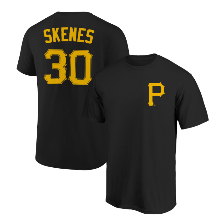 Paul Skenes T-Shirt Pittsburgh Pirates Player Name and Number Soft Jersey Tee