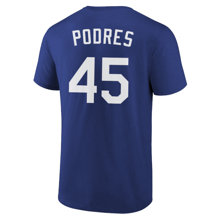 Johnny Podres T-Shirt Dodgers Player Name and Number Soft Jersey Tee