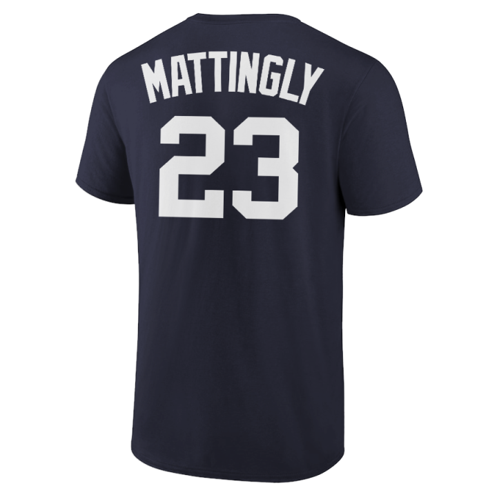 Don Mattingly T-Shirt New York Yankees Player Name and Number Soft Jersey Tee
