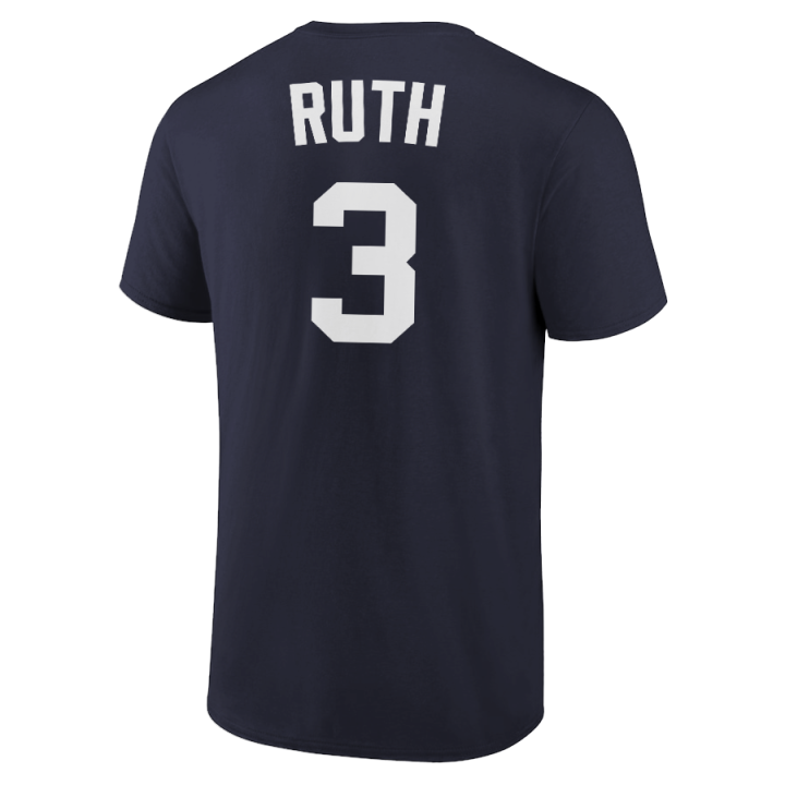 Babe Ruth T-Shirt New York Yankees Player Name and Number Soft Jersey Tee
